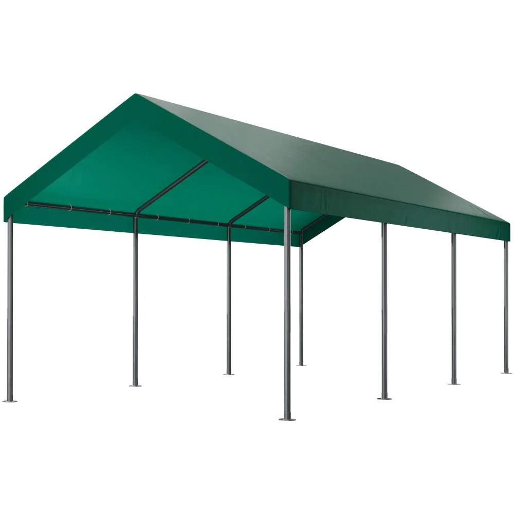 Canopies & Carports, 10x20 ft, Steel, Green