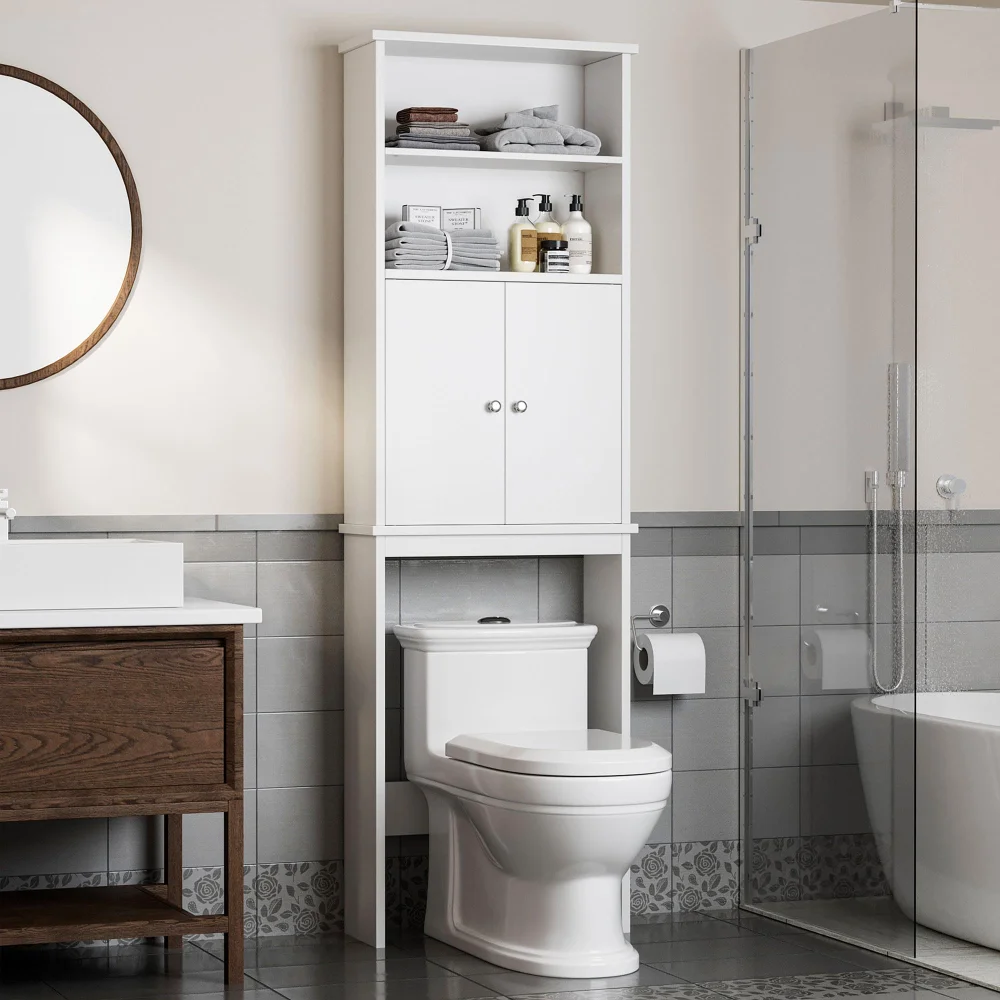 Over-the-Toilet Storage, White, open bottom