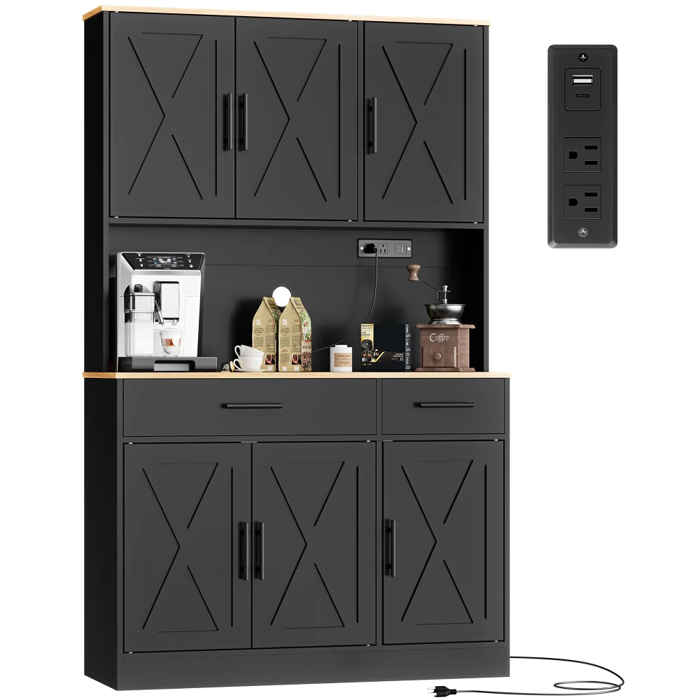 Pantry Cabinets, 70", Black