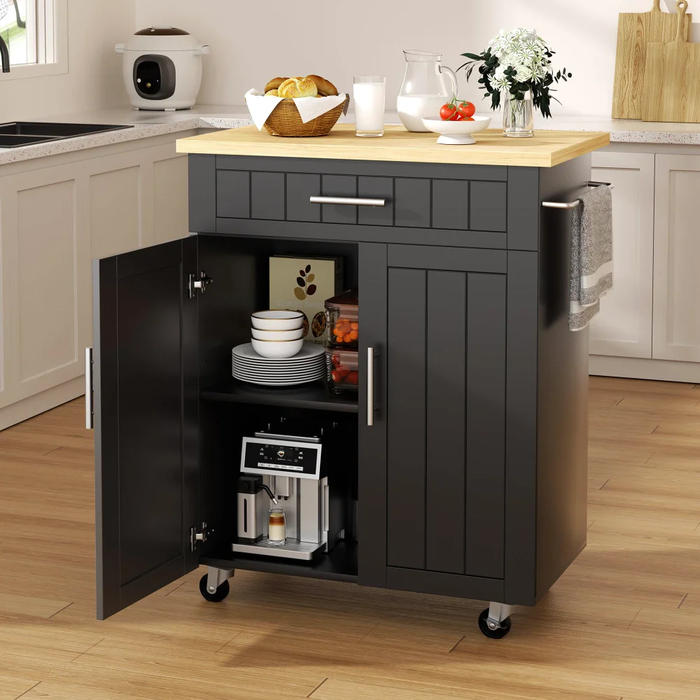 Kitchen Islands, Black, bar cart