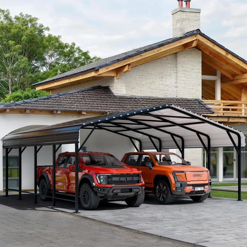 Canopies & Carports, 20x20 ft, Metal, Grey
