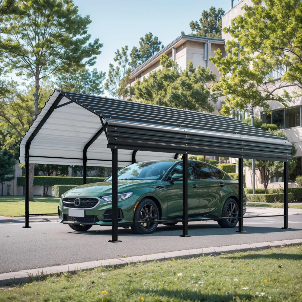 Canopies & Carports, 12x15 ft, Metal, Grey