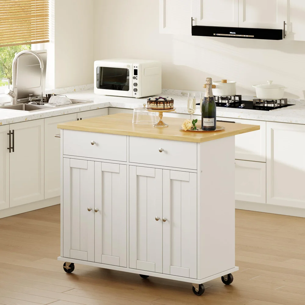 Kitchen Islands, White, drop leaf